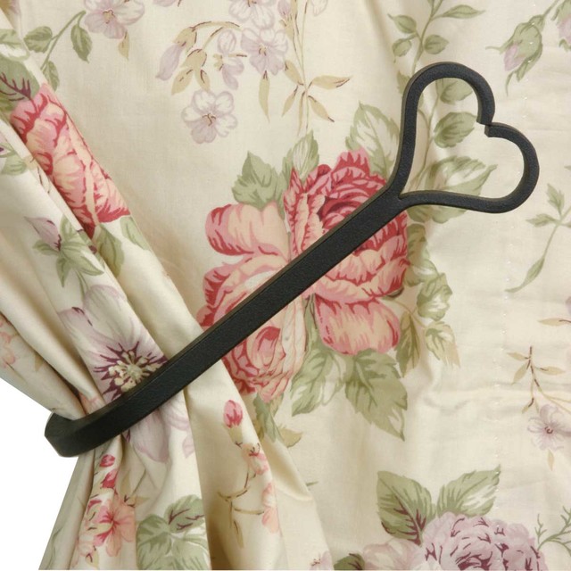 Tie Backs Black Wrought Iron Curtain Tie Back 8 1/2 L - Rustic - Window ...