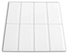 White 3" x 6" Glass Subway Tile contemporary tile