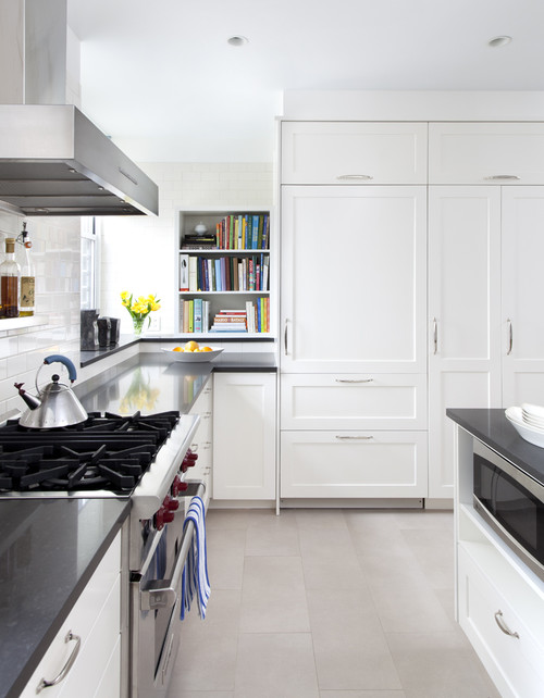 integrated appliances in kitchen