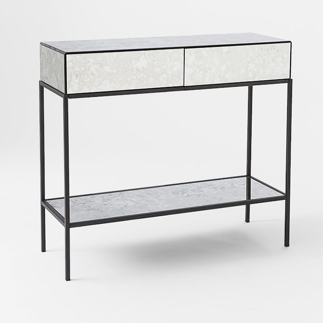West Elm Foxed Mirror Side Table Foxed Mirror Console Modern Side Tables And End