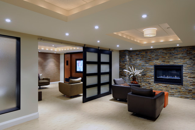 Lounge and Media Room - contemporary - basement - ottawa - by ...