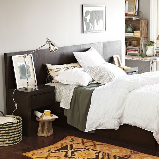 Storage-Bed Headboard, Chocolate - modern - beds - by West Elm