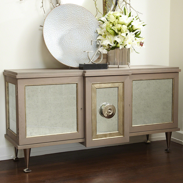 Global Views Marcel Gray & Silver Leaf Modern Buffets And