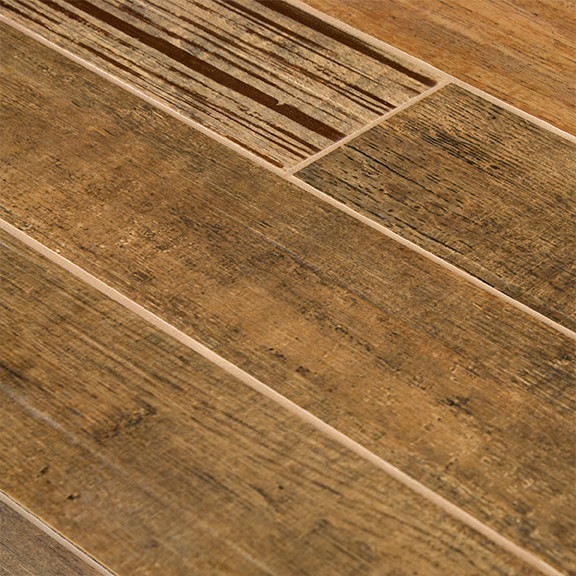 Barrique Series Brun Wood Plank Porcelain Tile - Traditional - Wall 