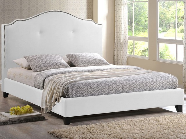  Bed with Upholstered Headboard, Queen  Traditional  Headboards  by