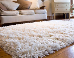 Rugsville Silky Shaggy Grey Rug modern rugs