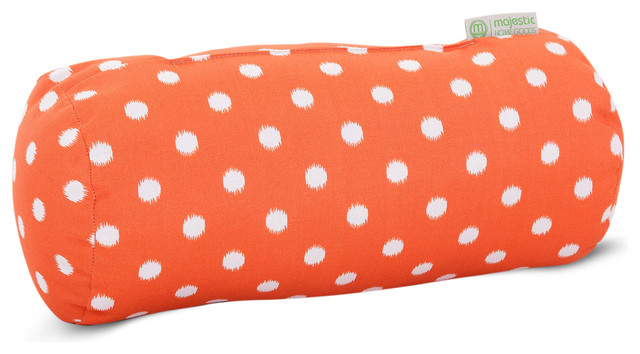 Outdoor Orange Ikat Dot Round Bolster Pillow - Modern - Outdoor Cushions And Pillows - by ...