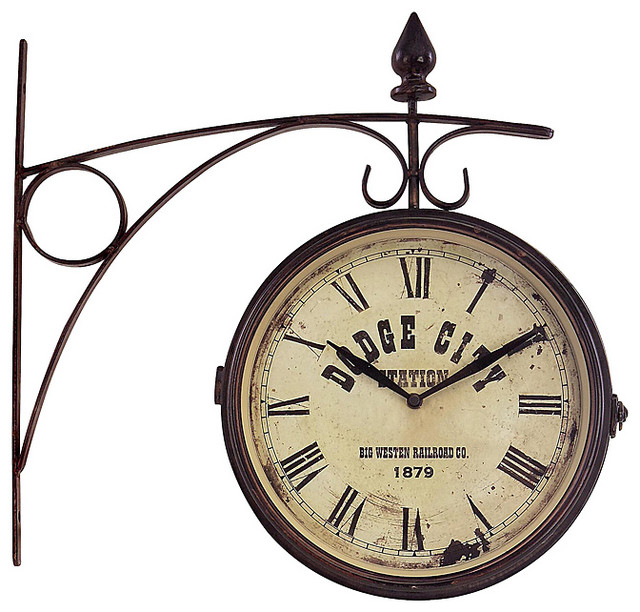 Iron Americana Old West Wall Hanging Clock Eclectic Clocks by