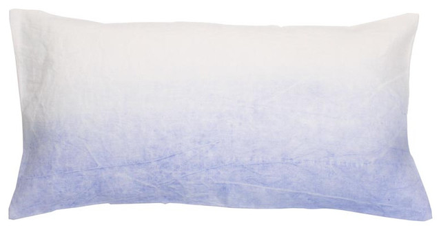 Handpainted Linen Pillow In Light Blue - Contemporary - Decorative Pillows - by ABC Carpet & Home