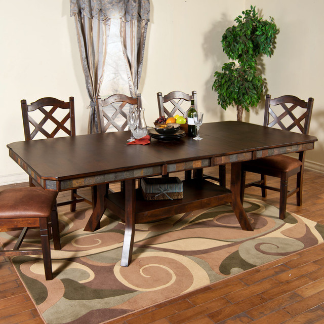 Santa Fe Extension Table with Double Butterfly Leaf Modern Dining