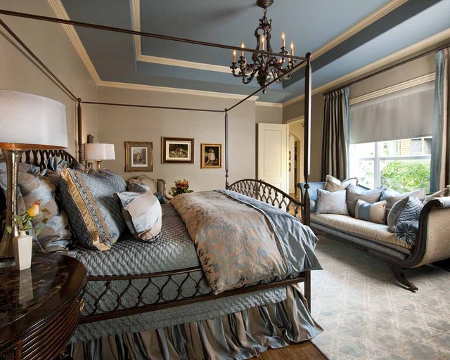 Blue and Beige Master Bedroom - Traditional - Bedroom ...