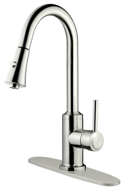 Brushed Nickel Finish Pull-Down Kitchen Faucet LK11B, 1 ...