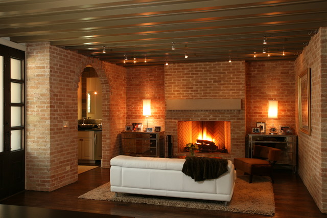 Best Living Rooms with Brick Fireplaces