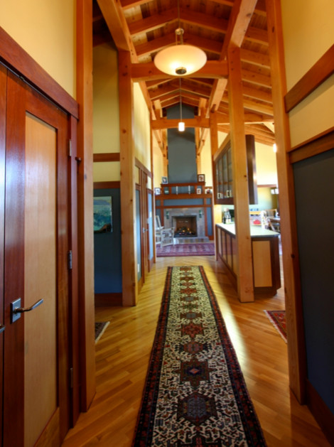 Hybrid timber framed Super Bungalow eclectic-entry