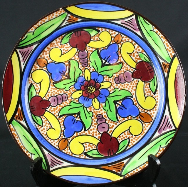 Consigned Vintage Spanish Majolica HandPainted Plate Traditional Dinner Plates by EuroLuxHome