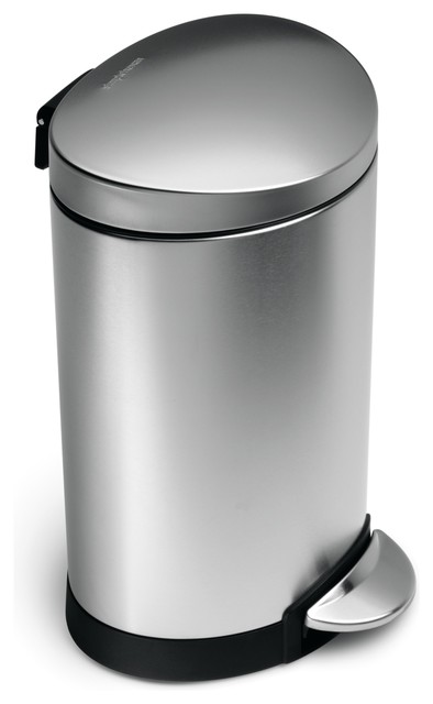 pushboy bin designer silver modern kitchen trash can