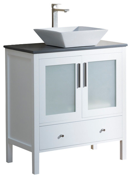 Vanity Fulton 32 With Vessel Sink, Espresso, Beige Sink, Beige ...