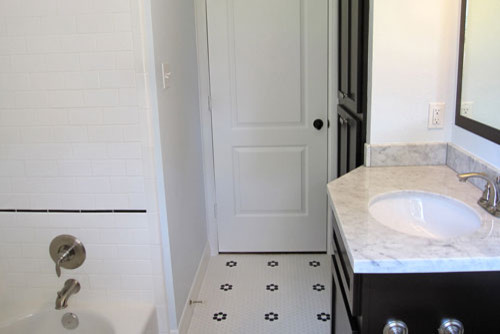 Penny Tile & Subway Tile Bathroom