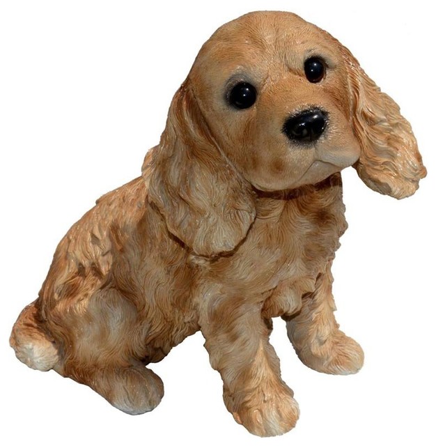 working cocker spaniel garden statue