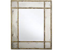Paris Mansion Antiqued Gold Wall Mirror by Twos Company® traditional mirrors