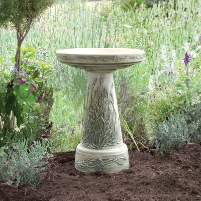 burley clay hand painted lavender ceramic bird bath burley clay hand painted lavender ceramic bird bath