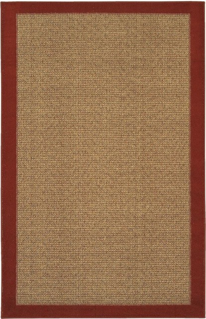 Mohawk Raffia Reed Red Solid Border 1'8 x 2'10 Rug (6339) modern-rugs