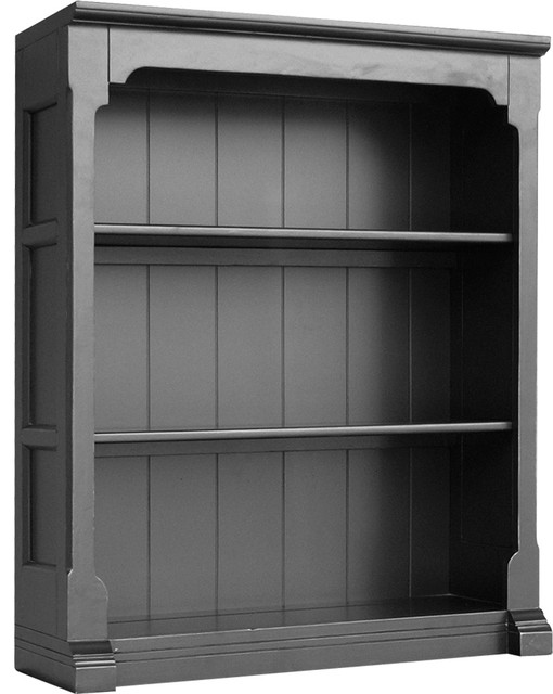 Cottage Style Open Hutch / Bookcase, Black Farmhouse Bookcases by