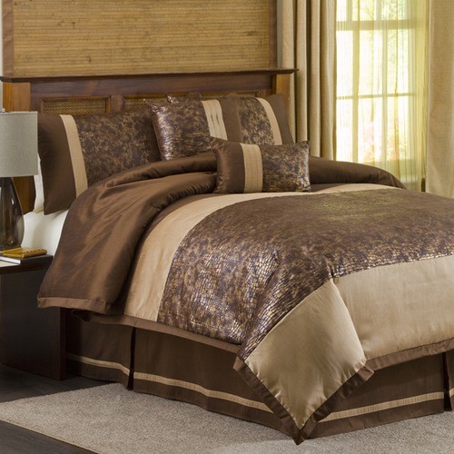 ... Comforter Set in Brown / Gold - Modern - Comforters And Comforter Sets