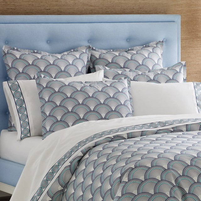 Jonathan Adler Bedding Fishscales Navy Duvet Cover Or Set