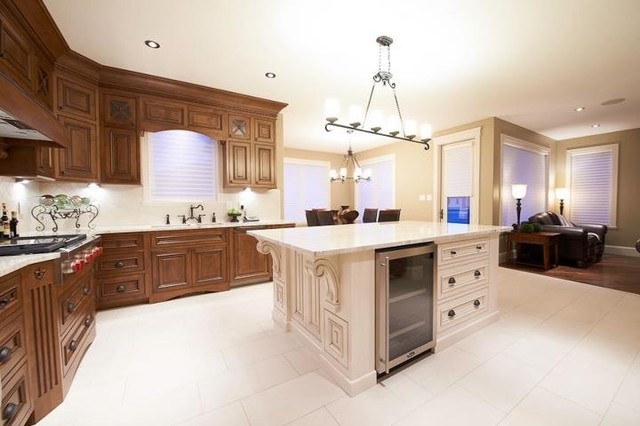 French Chateau Home Cabinetry Design traditional-kitchen