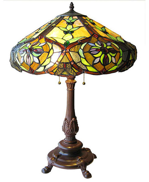 Tiffanystyle Victorian 2light Table Lamp Contemporary Table Lamps