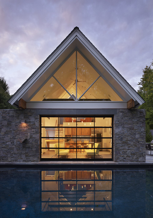 Contemporary full-view glass garage door