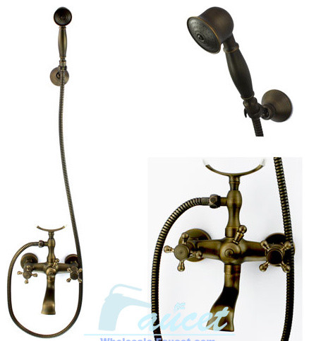 Brass Bathroom Faucets on Antique Brass Bath Tub Faucet Shower   Traditional   Bathroom Faucets