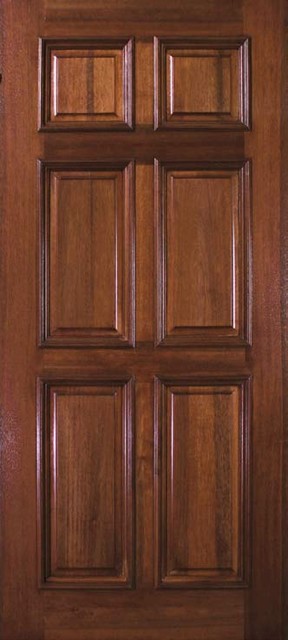 Pre-hung Home Single Door 80 Wood Mahogany 6 Panel Solid - Rustic