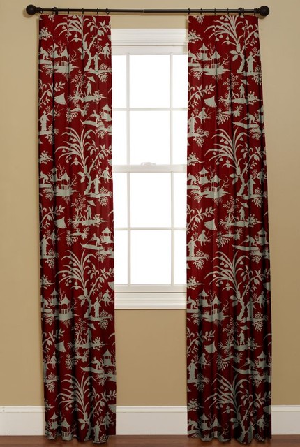 Teal And Coral Curtains Tropical Curtains and Drapes