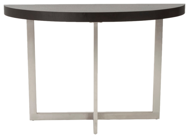 Oliver Console Table Wenge Brushed Stainless Steel