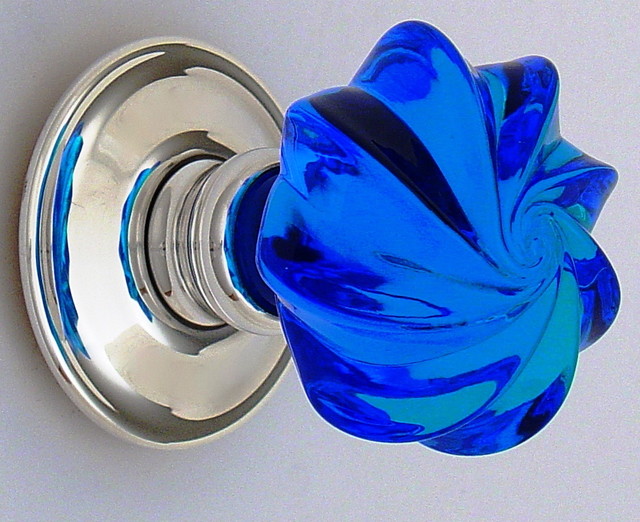 blue glass cabinet knobs and pulls