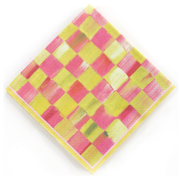 Tulip Check Paper Napkins Luncheon MacKenzieChilds Eclectic