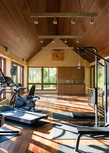 Whitefish Private Spa and Pool house - contemporary - home gym ...