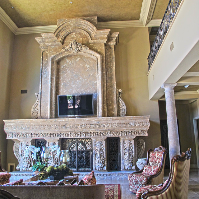 Fireplace surrounds and mantels Mediterranean Indoor Fireplaces