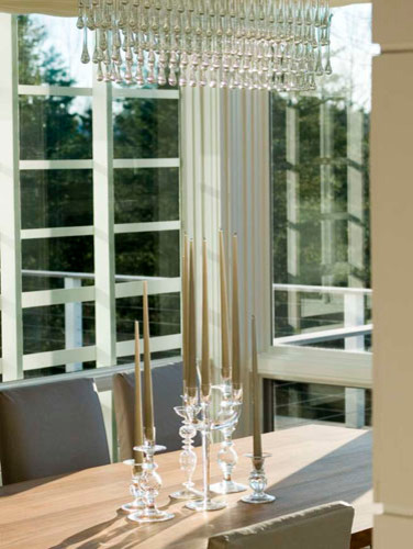 Mountain Ski House contemporary dining room