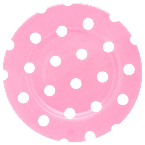 Sabre Paris Porcelain Polka Dot Dinner Plate Pink Transitional