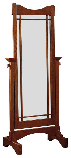 Powell Mission Oak Cheval Mirror - Traditional - Mirrors - by Beyond Stores