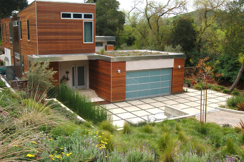 Green roof above the garage
