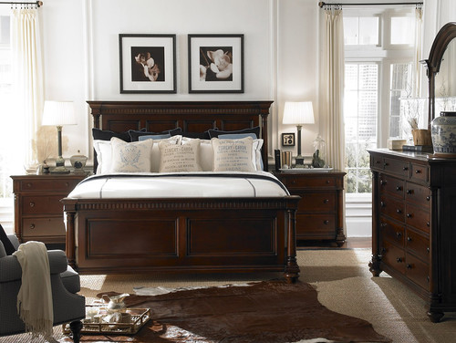 How to use dark wood furniture in a bedroom