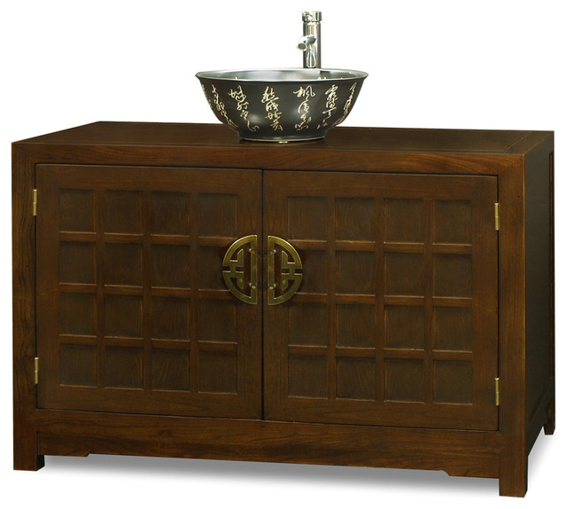 Elmwood Tansu Style Vanity Asian Bathroom Vanities And Sink