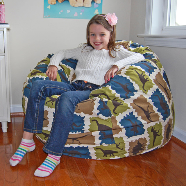 Ahh Products Blue Dinosaurs Cotton Washable Bean Bag Chair