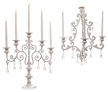 Midnight Candelabra & Sconce - White - modern - candles and candle ...
