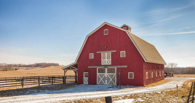 Gambrel Horse Barn in Nebraska - Traditional - Garage And Shed - other 
