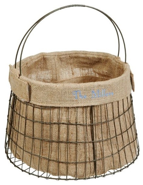 wire toy basket with liner